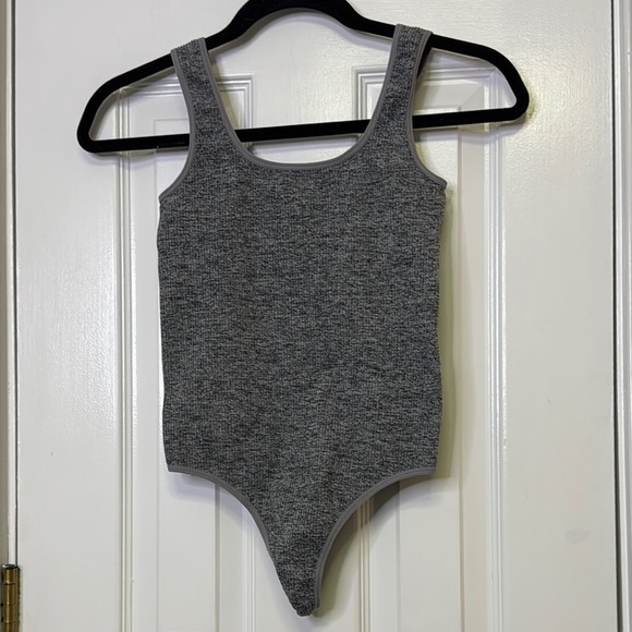 Colsie Tops - NWT Colsie Gray Bodysuit One Piece with Tank Straps